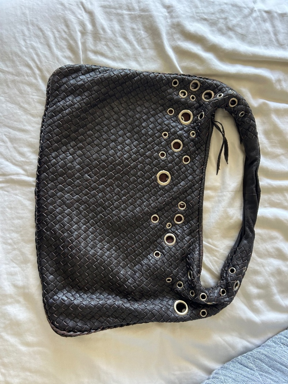 Bottega Veneta Intrecciato Brown Grommet Medium Hobo Bag (make an offer!)